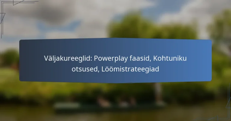 Väljakureeglid: Powerplay faasid, Kohtuniku otsused, Löömistrateegiad